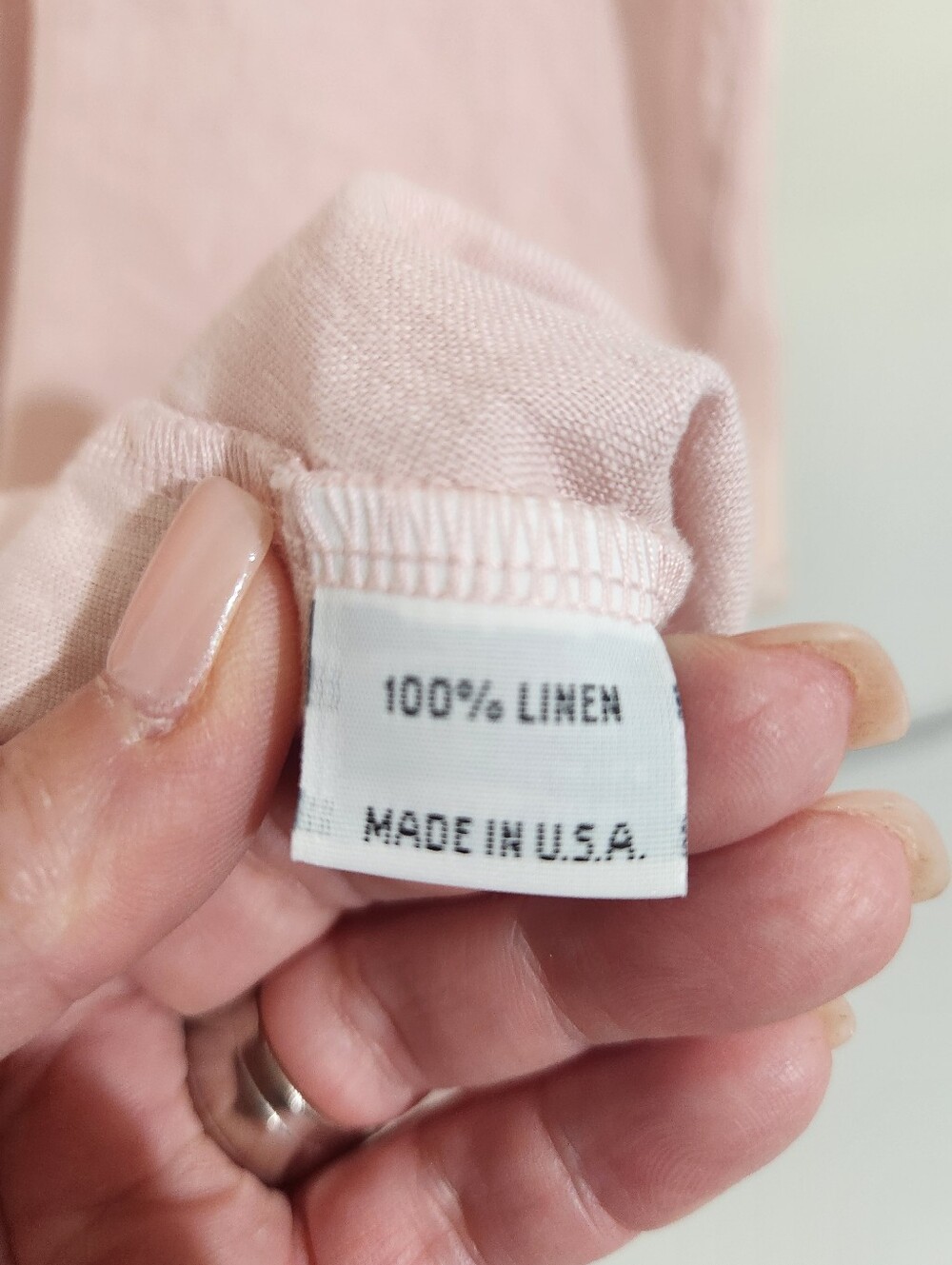 Bryn Walker Linen Light Pink Sleeveless Top, Size XL - Picture 4 of 8